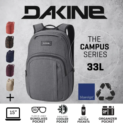 Miniatura 11 de Dakine Mochila Campus grande de 33 litros para laptop y libros, Lila bruñido., Moderno, personalizado