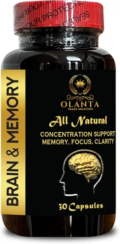 Soporte de memoria cerebral: refuerzo de memoria, suplemento cerebral para alerta mental, enfoque y concentración, Cognivive, memoria y enfoque,