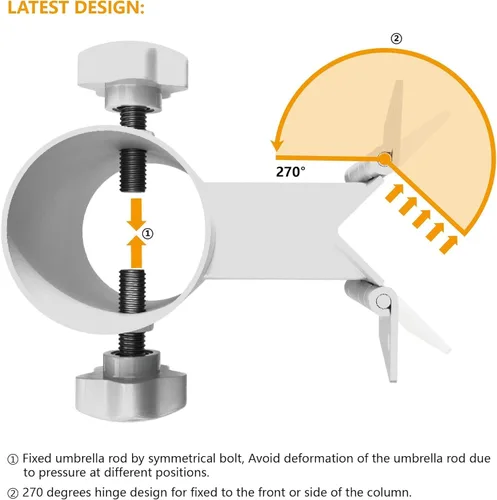 Miniatura 6 de Soporte de acero inoxidable para sombrilla de patio, resistente (se adapta a sombrillas de hasta 2 pulgadas), base de sombrilla de patio, se puede