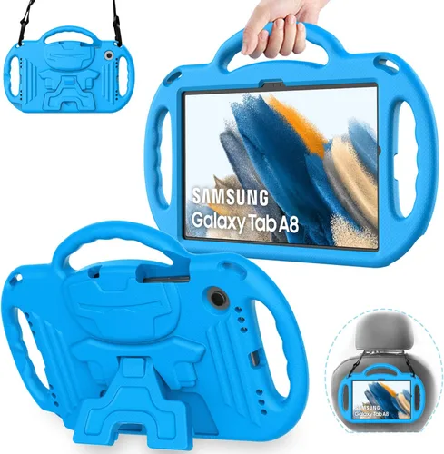 Miniatura 12 de AVAWO Funda infantil para Samsung Galaxy Tab A8 de 10.5 pulgadas 2021 (SM-X200/X205), con correa, mango soporte ligero a prueba de golpes, negro