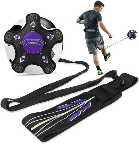 Equipo de entrenamiento de pelota de fútbol/voleibol, entrenador de patadas de fútbol solo para niños y adultos, cinturón elástico para la práctica