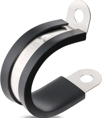 Miniatura 13 de OURU 100 piezas de abrazaderas de cable de 3/8 pulgadas, abrazaderas de cable de acero inoxidable 304 con revestimiento de goma acolchado y aislado
