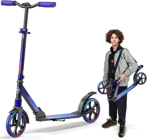 Outdoor Cruiser Patinete para edades de 6+, para niños, adolescentes y adultos, carga máxima 250 LBS, plegable, ruedas grandes de 8 pulgadas, doble