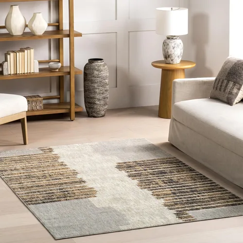 Miniatura 17 de Nuloom Aadhya - Alfombra geométrica de 2 x 8 pies para sala de estar, dormitorio, comedor, entrada, pasillo, color marrón claro