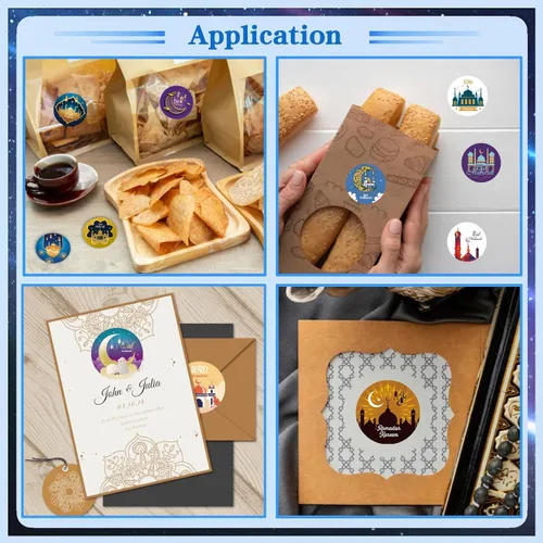 Miniatura 5 de 192PCS Eid Al Adha Pegatinas, Eid Mubarak Pegatinas Ronda Ramadán Regalo Etiqueta Etiqueta Engomada رالرارارارراررارررارر الراررال الرال الرال