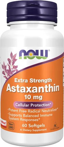 Miniatura 11 de NOW Foods Suplementos, astaxantina 10 mg, extra fuerza, derivado de microalgas Haematococcus Pluvialis sin OMG y tiene luteína, cantaxantina
