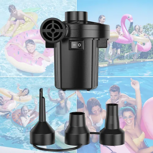Miniatura 8 de Electric Air Pump for Inflatables,Portable Quick-Fill Air Pump with 3 Nozzles,110-120V, Inflator & Deflator Pumps for Outdoor Camping, Air Mattress