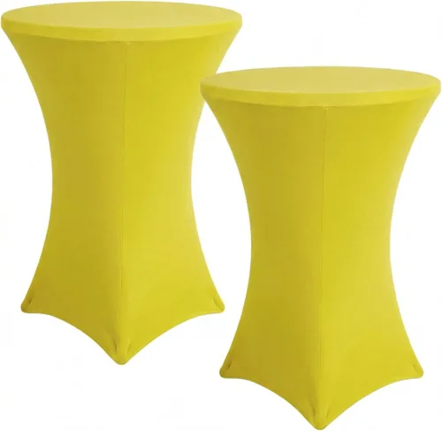 Miniatura 12 de Mantel para mesa de cóctel, paquete de 2 manteles de cóctel ajustables de elastano, manteles redondos elásticos para bar, boda, fiesta, banquete