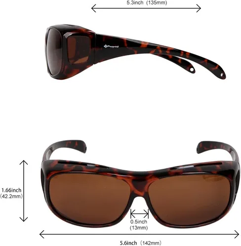 Miniatura 3 de Escudo solar polarizado que se ajusta sobre gafas de sol de conducción para hombres y mujeres Leopardo