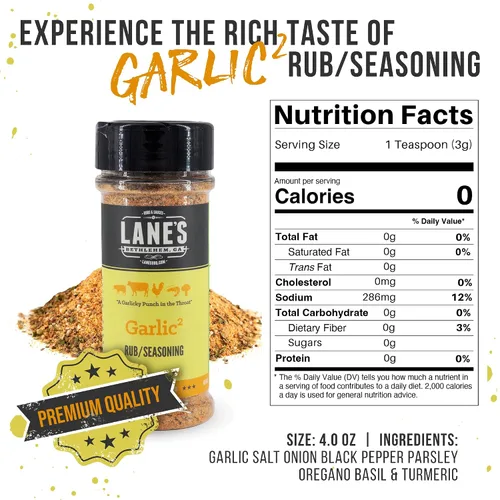 Miniatura 2 de Lane's Condimento de ajo² – Condimento de ajo en polvo totalmente natural Capas de sabor de ajo premium Carne de res, cerdo, pan de ajo