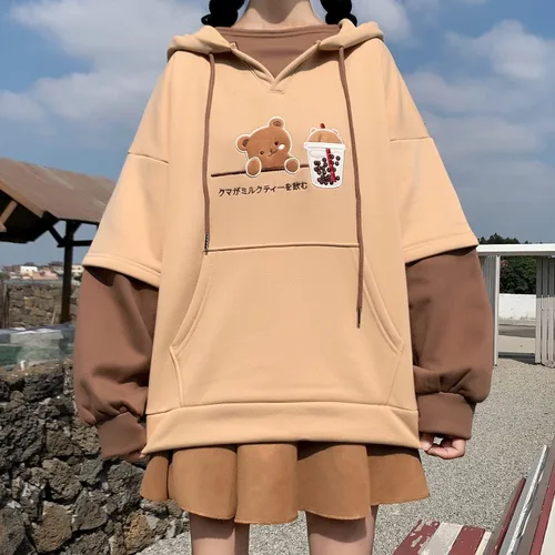 Miniatura 3 de FANCYKIDS Sudadera con capucha de dinosaurio, conejo, oso, orejas de gato, para niñas, adolescentes y adolescentes, de gran