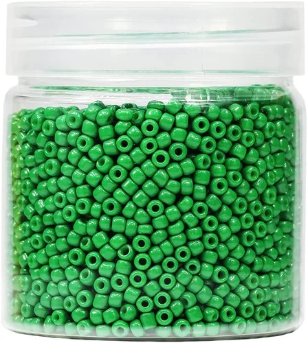 Miniatura 12 de Cuentas de semillas sueltas de color negro opaco, alrededor de 4000 piezas en caja 8/0 de vidrio para hacer joyas, agujero de 0.028 in (negro)
