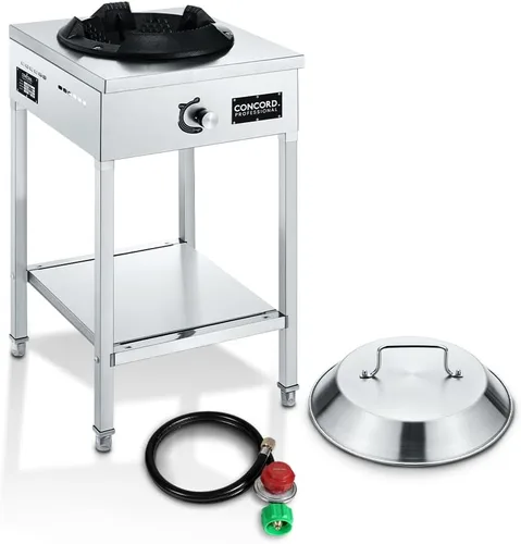 Concord - Estufa de propano para exteriores con quemador de vórtice profesional en acero inoxidable, estufa de wok comercial de quemador único.