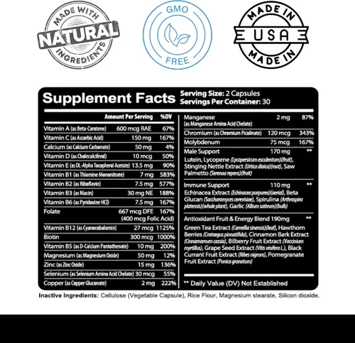 Miniatura 5 de Kaya Naturals Multivitamínico para hombres - Multivitamínico para próstata para hombres - Suplemento diario multimineral - píldoras para hombres