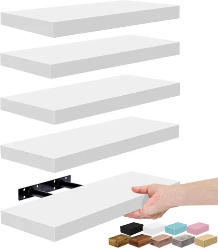 Miniatura 32 de Sorbus Estantes flotantes para pared, estante flotante de 16 pulgadas para cocina, dormitorio, sala de estar, baño, hogar y decoración de pared