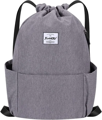 Xeyou - Mochila deportiva con cordón ajustable, ligera, para gimnasio, yoga y exterior, mochila casual tipo morral para mujeres y hombres