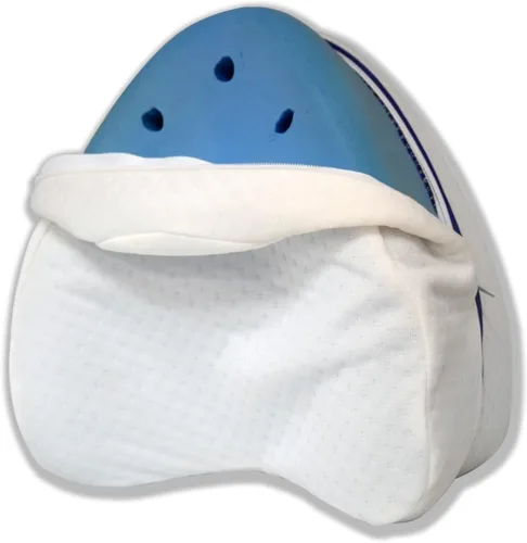 NEAT IDEAS Sleep Eazzzy - Almohada de espuma viscoelástica para piernas que ayuda a aliviar el dolor de espalda baja, cadera y rodilla, color blanco