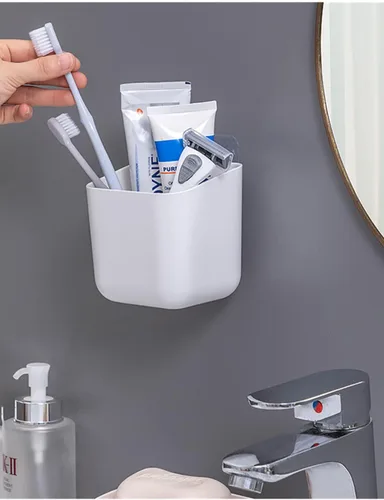 Soporte para cepillo de dientes montado en la pared para baño, soporte organizador de ducha adhesivo para cepillo de dientes, cepillo de dientes