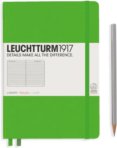 Miniatura 75 de LEUCHTTURM1917 - Cuaderno de tapa dura mediano A5 con 251 páginas numeradas para escritura y diario (verde menta, con puntos)