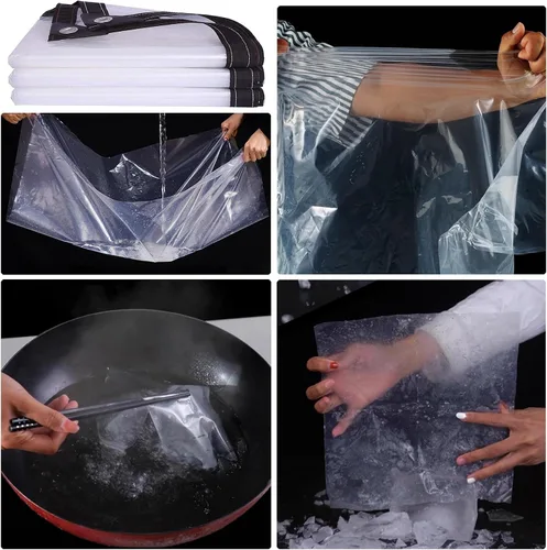 Miniatura 5 de Lona de vinilo de plástico transparente de 6 x 8 pies con ojales, lonas y láminas impermeables resistentes para gallineros, patios, invernaderos