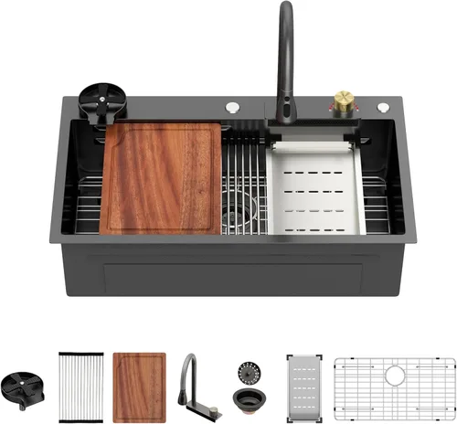 Miniatura 29 de Fregadero de cocina para exteriores, 21 x 20 pulgadas, fregadero de barra para exteriores, fregaderos de cocina de acero inoxidable de montaje