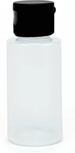 Miniatura 5 de Vivaplex - Botellas de plástico transparente de 2 onzas con tapas abatibles negras, paquete de 12
