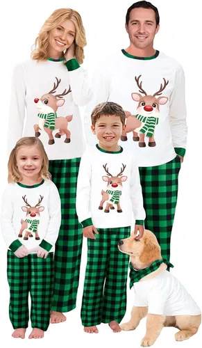 Miniatura 40 de OAKFashion Conjuntos de Pijamas Familiares de Navidad, Pijamas Familiares a Juego de Navidad Ropa de Dormir Pjs