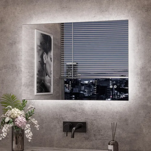 Miniatura 17 de TETOTE - Espejo retroiluminado para baño con luz, botón táctil regulable y función antivaho (horizontal o vertical)