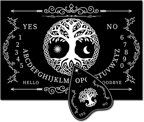 Miniatura 16 de CREATCABIN Tablero de madera con péndulo, tablero de madera para hablar con planchette, kit de adivinación, juego de caza de espíritus, decoración