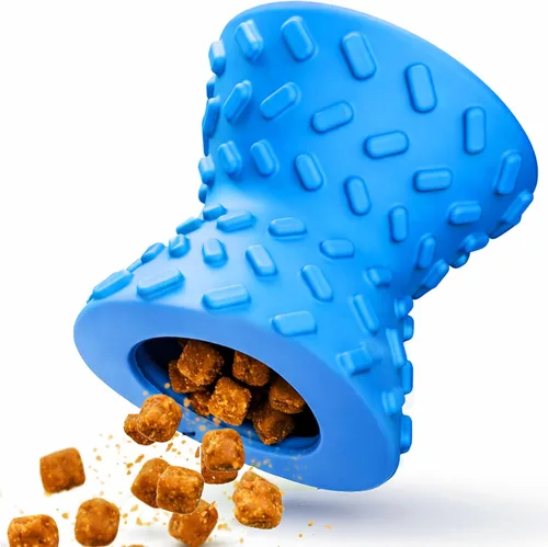 Miniatura 9 de Juguetes para perros grandes – Juguete masticable de goma duradero para masticadores agresivos, bola de rompecabezas interactiva dispensadora