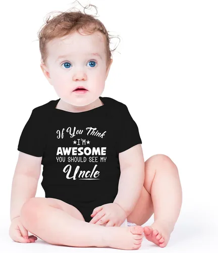 Miniatura 2 de AW Fashions If You Think, I'm Awesome You Should See My Uncle - Body para bebé recién nacido