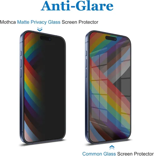 Miniatura 4 de Mothca Protector de pantalla de privacidad mate para iPhone 17 Pro [6.3 pulgadas] con herramienta de fácil instalación, antiespía antirreflejos