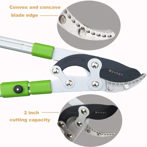 Miniatura 4 de Yunque resistente y podadora de derivación con mango telescópico (26-41 pulgadas), podadora de jardín ajustable de 5 capas, cortador de ramas de 2