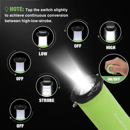 Miniatura 5 de EverBrite Mini Linternas y Faroles 2 en 1, Combo de Linterna con Zoom con 3 Modos, Artículos Esenciales para Acampar, Farol de 2 Piezas a Batería