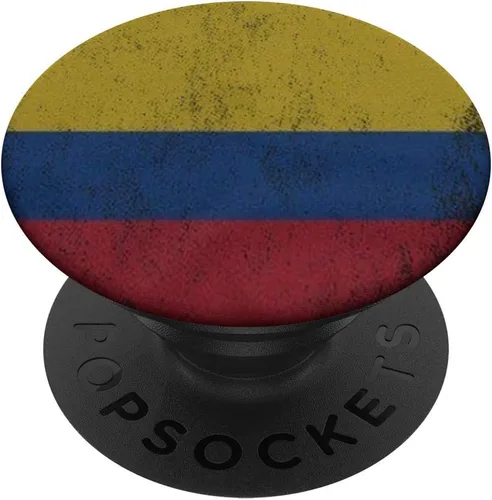 Bandera colombiana vintage de Colombia regalo de recuerdo para hombres y mujeres PopSockets agarre y soporte para teléfonos y tabletas