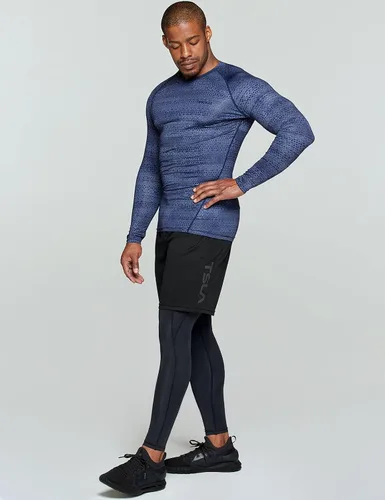 Miniatura 6 de TSLA - Paquete de 1 o 3 camisas de compresión de manga larga FPU 50 para hombre camisa de entrenamiento atlético protector de erupción para deportes
