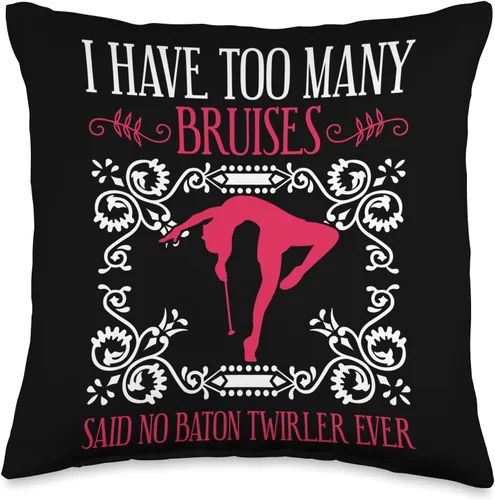 Miniatura 4 de Baton Twirling & Majorette Dance Designs Twirler Design for Baton Gymnastics Throw Pillow, 18x18, Multicolor