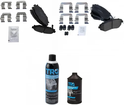 Miniatura 2 de TRQ Pastillas de freno delanteras y traseras, kit químico de cerámica compatible con Subaru BRZ 2013-2016 Crosstrek 2011-2018 Forester 2011-2016