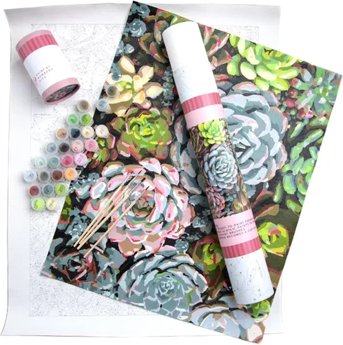 Miniatura 21 de Pink Picasso Kit de Pintura Floral Botánica por Números para Adultos y Adolescentes Juegos de Kits de Pintura Acrílica DIY en Lienzo 16x20