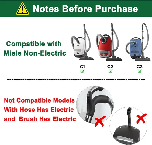 Miniatura 3 de EZ SPARES Tubo compatible con aspiradoras Miele C1, C2, C3, tubo de acero inoxidable telescópico no eléctrico, varita de extensión de 1.375