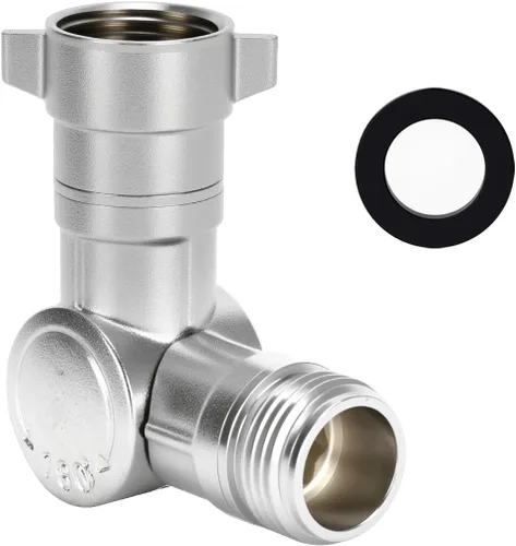 Miniatura 9 de Manguera de aluminio con manguera de jardín de goma de 50 pies, con conector giratorio de latón ajustable de 180° y 360°, con boquilla