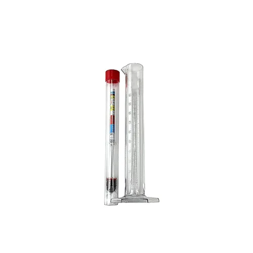 North Mountain Supply – Kit de prueba de fermentación – Hidrómetro de triple escala de 8" de vidrio italiano y cilindro graduado extra claro de