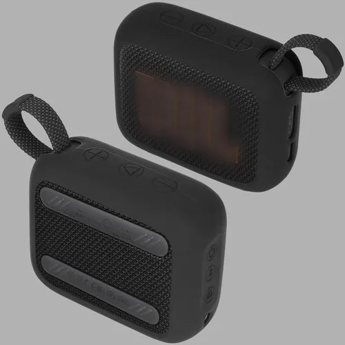 Miniatura 2 de Funda de silicona Lebakort compatible con altavoz portátil JBL GO 4 (Funda negra)