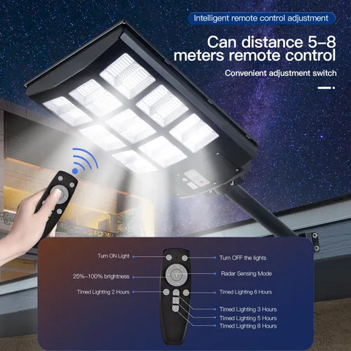 Miniatura 3 de Farolas solares para exteriores, IP67, impermeable, para pared, luz de inundación LED con sensor de movimiento y control remoto, iluminación