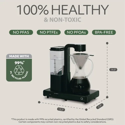 Miniatura 6 de WILLOW Cafetera de goteo de 10 tazas, cafetera automática con jarra de vidrio y función de apagado automático, adecuada para café caliente y helado