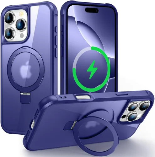 Miniatura 149 de CHAOFEnG Funda magnética compatible con iPhone 11 con soporte, prueba de caídas de grado militar, compatible con imán, anillo translúcido, parte
