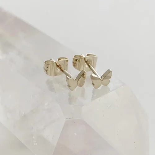 Miniatura 5 de HONEYCAT Mini aretes de mariposa en oro, oro rosa o plata Joyería minimalista y delicada