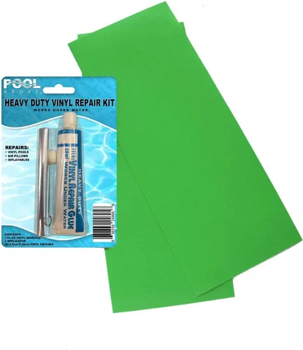 Miniatura 26 de Paquete de 2 parches de reparación de vinilo azul polvo resistente de 4 x 10 para botes inflables y piscinas Azul polvoriento