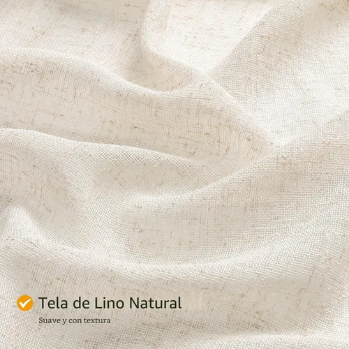 Miniatura 4 de Gibelle Juego de Cortina de Ducha Boho Farmhouse, Cortina de Ducha de Tela de Algodón y Lino con Decoración de Encaje Macramé, Cortina de Baño Beige