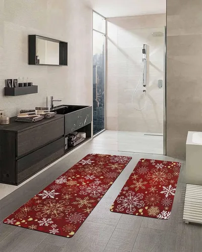 Miniatura 2 de Tapete de baño de Feliz Navidad, antideslizante, de secado rápido y absorbente, tierra de diatomeas, fregadero, dormitorio, cocina, lavable, tapete